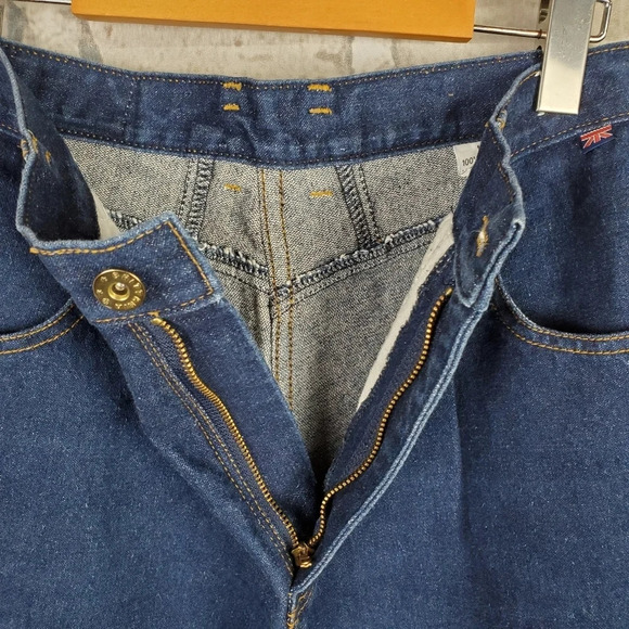 Vintage 80s Ribcage High Waist Jeans Pleated Waist  Taper Leg Cotton Size 12 - Picture 11 of 13